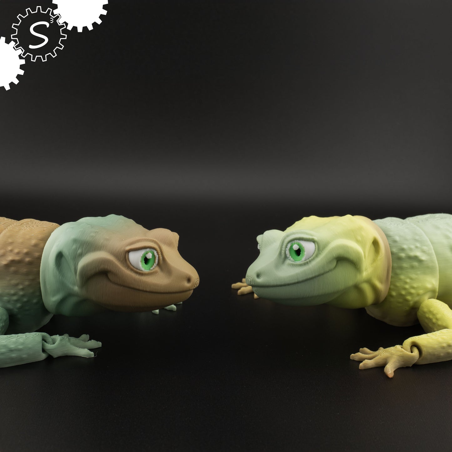 3D Printed 10'' Articulated Gecko Multi-colour