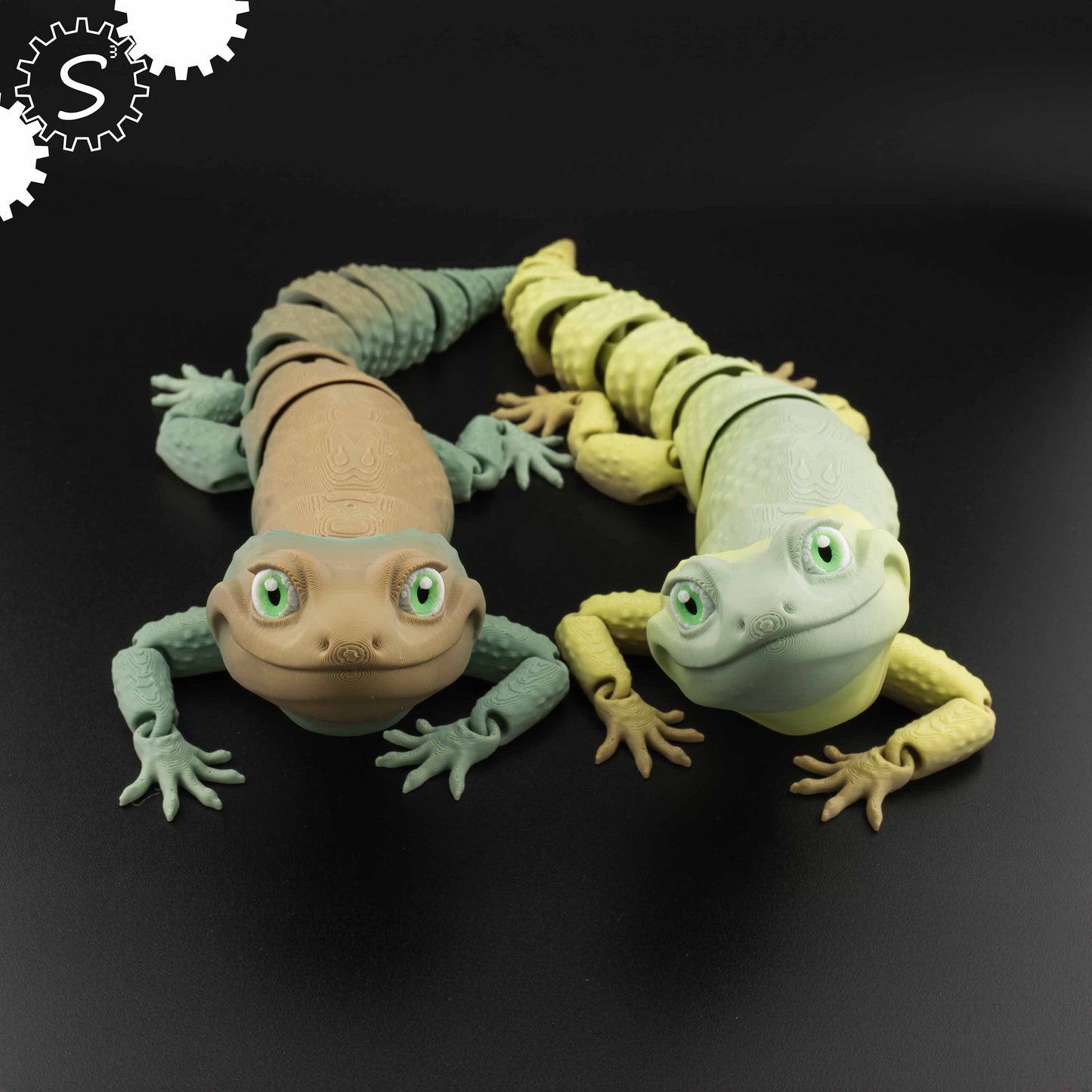 3D Printed 10'' Articulated Gecko Multi-colour