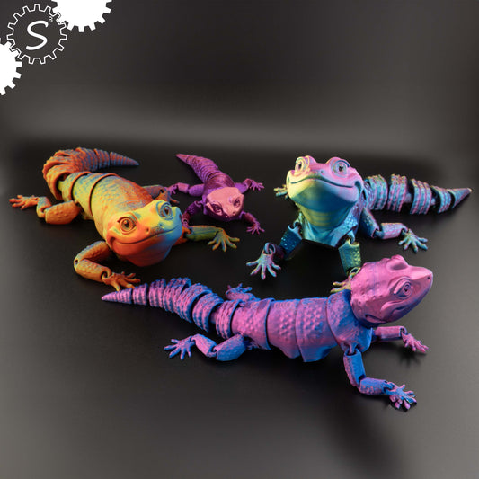 3D Printed Articulated Gecko Fidget Toy Gift